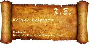 Kolter Brigitta névjegykártya